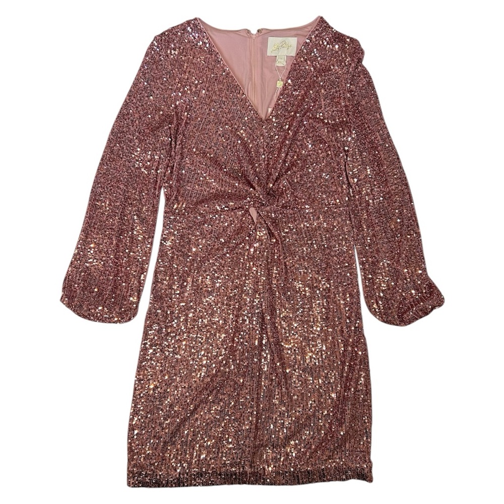 NWT Lilly Pulitzer Estrella Sequin Dress Conch Shell Pink Treasure Box Sequin 6